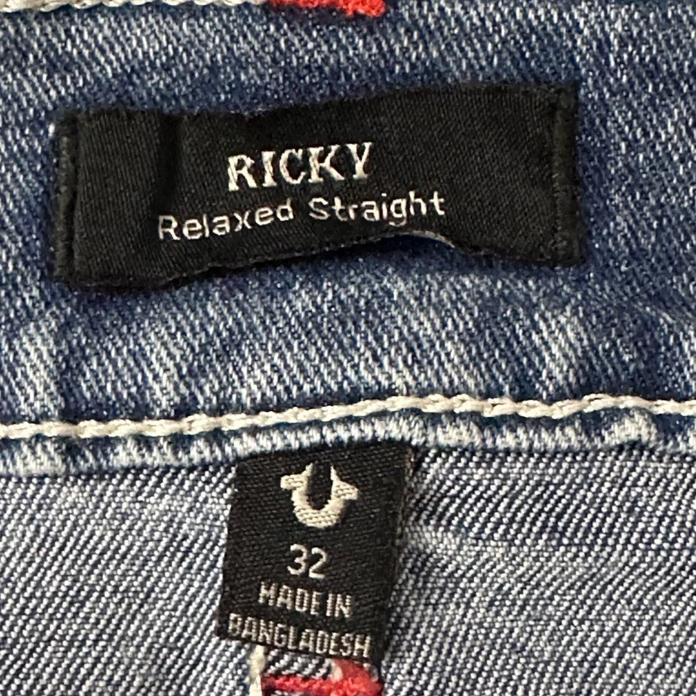 NEW TRUE‎ RELIGION Ricky Straight Jean Light Delightful Wash Relaxed Size 32 x34